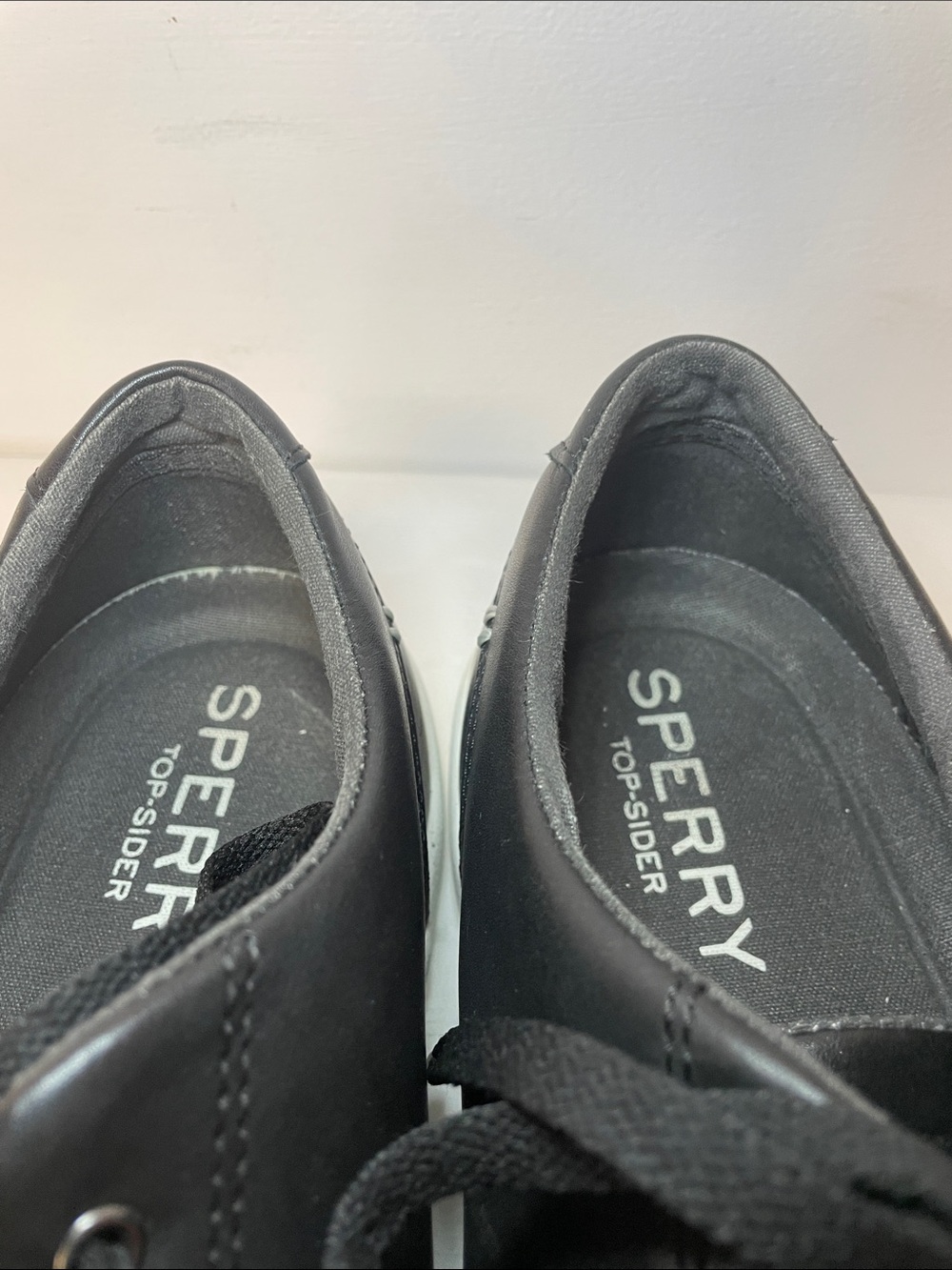 Sperry Top-Sider Men's Black Leather lace up sneakers casual work shoes size 11 - Picture 14 of 16